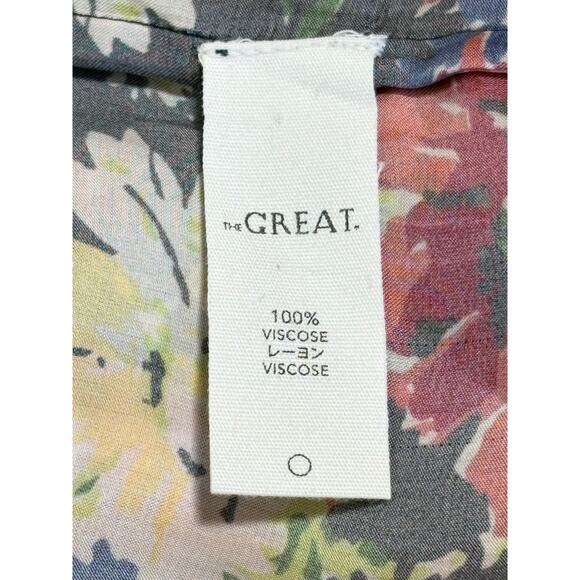 The Great. Brook Hidden Garden Floral Satin Midi Dress Size 1/S - Picture 8 of 8